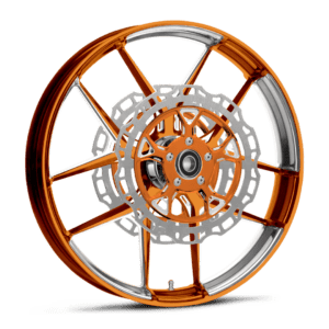 21 x 3.25 / 18 x 5.5" Inductor Dyeline Orange Polished w/ Front Matching Rotors